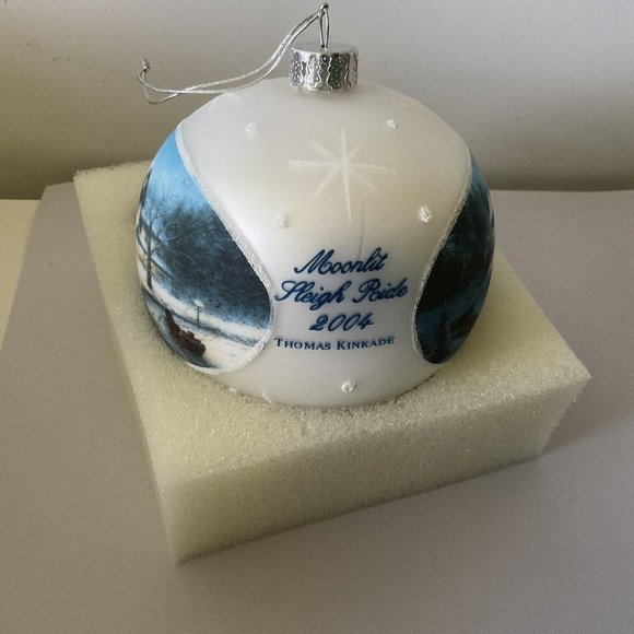 Thomas Kinkade Holiday Ornament "Moonlit Sleigh Ride" 2004 Painter of Light - Picture 5 of 8